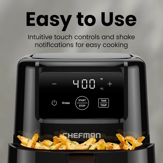 Alt view image 7 of 7 - 2 Qt Mini Air Fryer Digital Space-Saving Compact Air Fryer with Nonstick and Dishwasher Safe Basket, Quick & Easy Meals in Minutes, Features Digital Timer and Shake Reminder Black