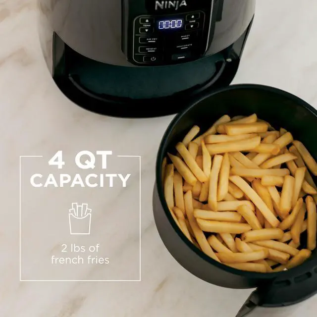 Alt view image 2 of 7 - | Air Fryer | 4 QT Capacity | 4-in1 Roast, Crisp, Roast, Reheats, & Dehydrates | Dishwasher Safe Parts | Includes 20 Easy & Healthy Recipes | Compact | Grey | AF101