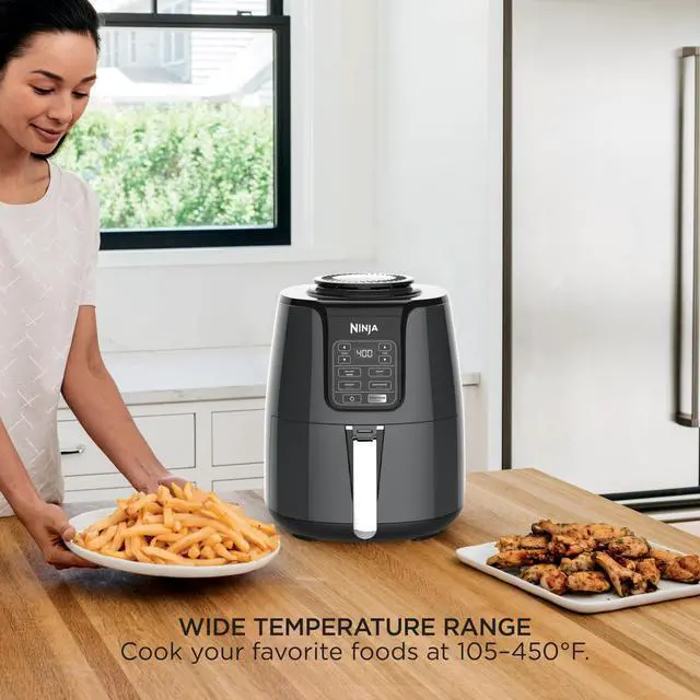 Alt view image 5 of 7 - | Air Fryer | 4 QT Capacity | 4-in1 Roast, Crisp, Roast, Reheats, & Dehydrates | Dishwasher Safe Parts | Includes 20 Easy & Healthy Recipes | Compact | Grey | AF101