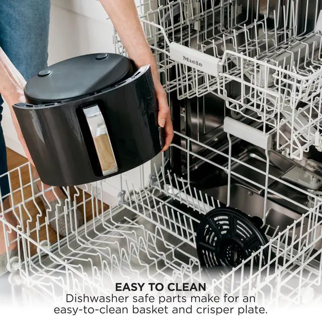 Alt view image 6 of 7 - | Air Fryer | 4 QT Capacity | 4-in1 Roast, Crisp, Roast, Reheats, & Dehydrates | Dishwasher Safe Parts | Includes 20 Easy & Healthy Recipes | Compact | Grey | AF101