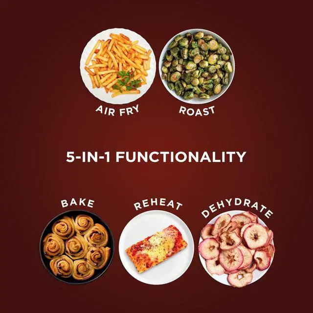 Alt view image 4 of 7 - | Air Fryer | 4 QT Capacity | 4-in1 Roast, Crisp, Roast, Reheats, & Dehydrates | Dishwasher Safe Parts | Includes 20 Easy & Healthy Recipes | Compact | Grey | AF101