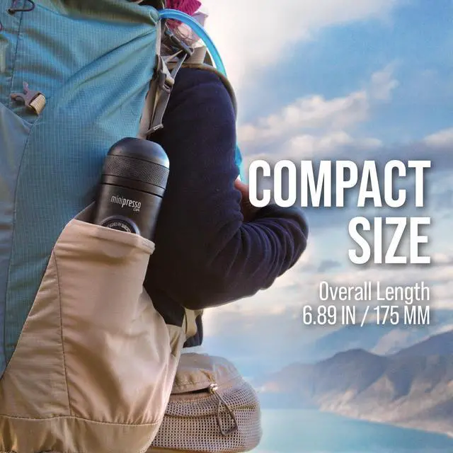 Alt view image 7 of 7 - Minipresso GR, Portable Espresso Machine, Compatible Ground Coffee, Hand Coffee Make, Travel Gadgets, Manually Operated, Perfect for Camping