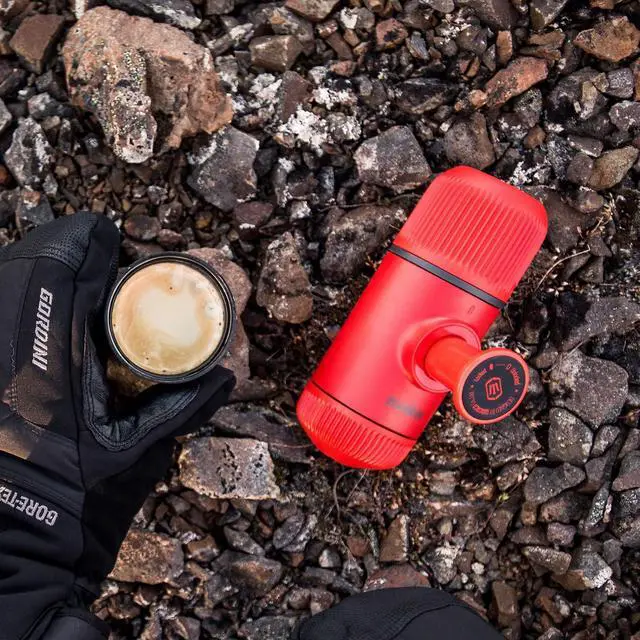 Alt view image 5 of 7 - Nanopresso Portable Espresso Maker, Upgrade Version of Minipresso, 18 Bar Pressure, Mini Travel Coffee Machine, Manually Operated, Perfect for Camping and Hiking, Red