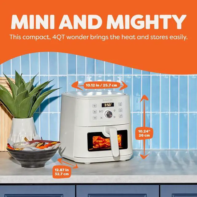 Alt view image 2 of 7 - 4Qt VORTEX 6-in-1 Mini Air Fryer, Custom Program Options, Air Fry, Broil, Roast, Dehydrate, Bake, Reheat, Sea Salt, 4 Quarts