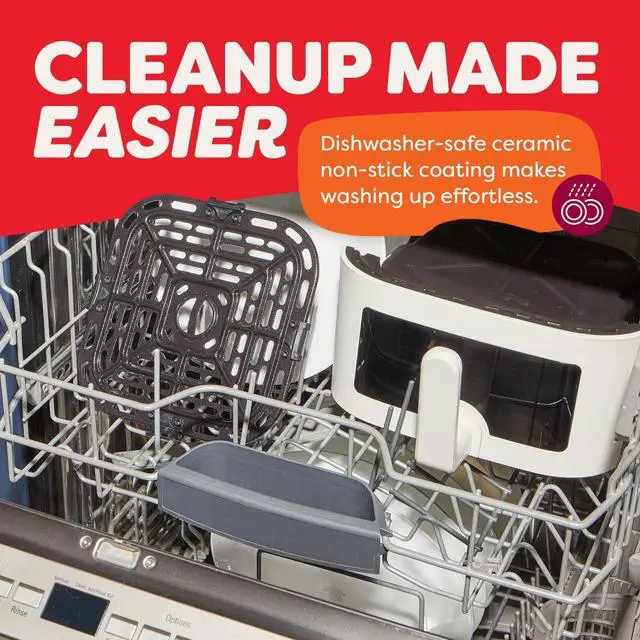 Alt view image 6 of 7 - 4Qt VORTEX 6-in-1 Mini Air Fryer, Custom Program Options, Air Fry, Broil, Roast, Dehydrate, Bake, Reheat, Sea Salt, 4 Quarts