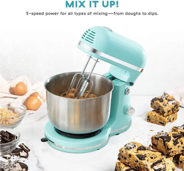Alt view image 2 of 4 - Compact Stand Mixer, 3.5 Quart with Beaters & Dough Hooks Included - Blue