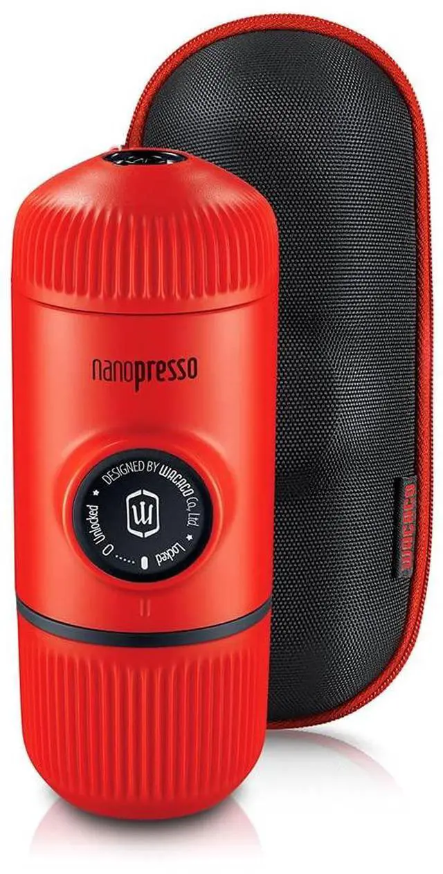 Main image of Nanopresso Portable Espresso Maker Bundled with Protective Case, Mini Travel Coffee Machine, Perfect for Camping, Travel Thanksgiving Christmas Coffee Present (Elements Lava Red)
