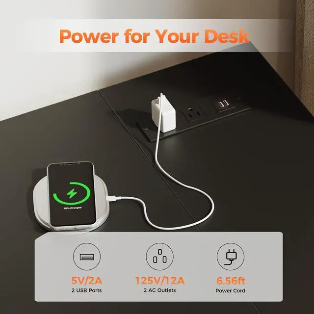 Alt view image 2 of 7 - Small L Shaped Computer Desk with Power Outlets, Gaming Desk for Small Spaces, Corner Desk with Reversible Storage Shelves, Study Writing Table for Home Office