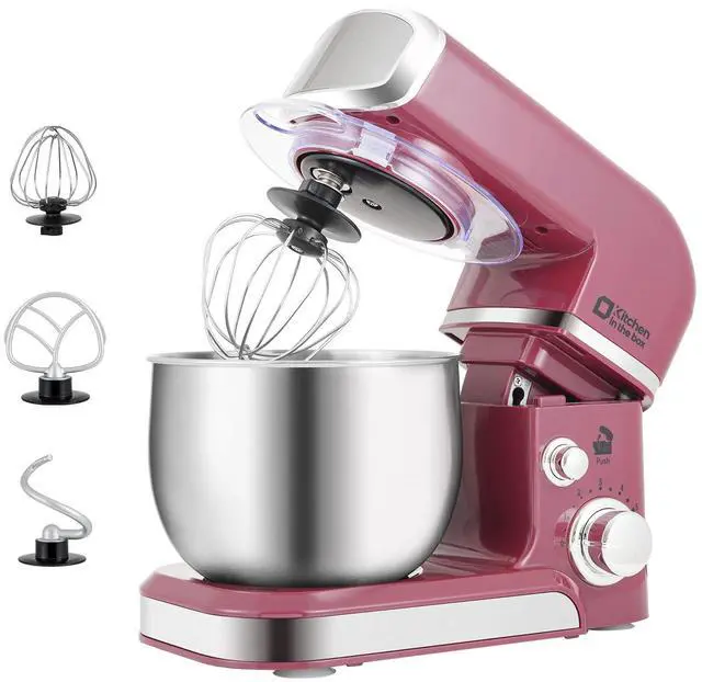 Main image of Stand Mixer,3.2Qt Small Electric Food Mixer,6 Speeds Portable Lightweight Kitchen Mixer for Daily Use with Egg Whisk,Dough Hook,Flat Beater (Purplish-red)