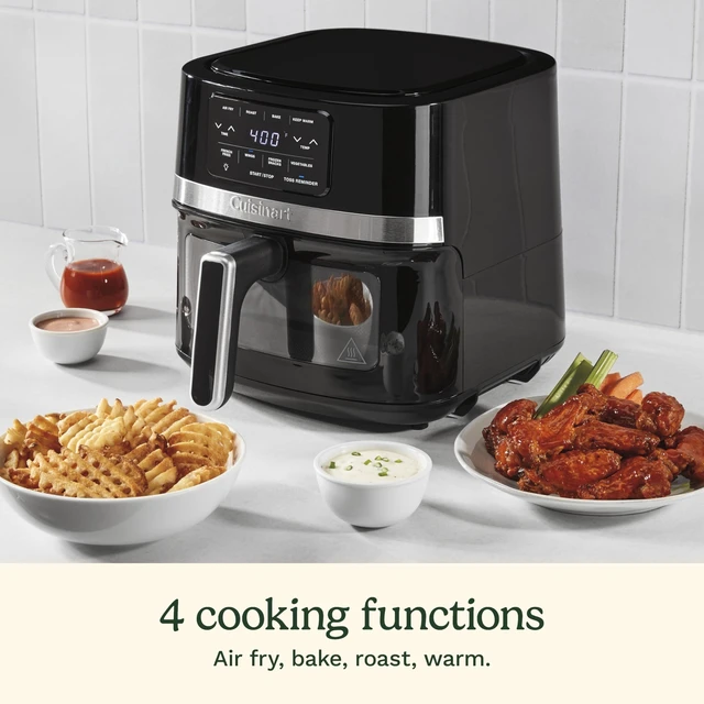 Alt view image 3 of 7 - Air Fryer, 4.5-Quart Basket Fryer with 4 Cooking Functions to Air Fry, Roast, Bake, and Keep Warm, 4 Airfryer Presets, Dishwasher-Safe Parts, AIR-160NAS, Stainless Steel & Black