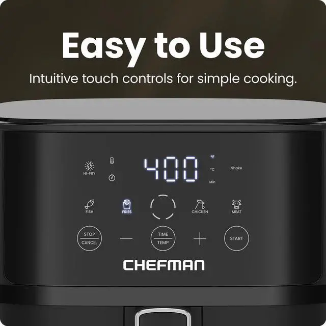 Alt view image 4 of 7 - Air Fryer 6 QT Compact Airfryer for Quick & Easy Meals in Minutes, Features Hi-Fry Technology for Extra Crisp, Touchscreen Controls with 4 Presets, Nonstick & Dishwasher Safe Basket - Black