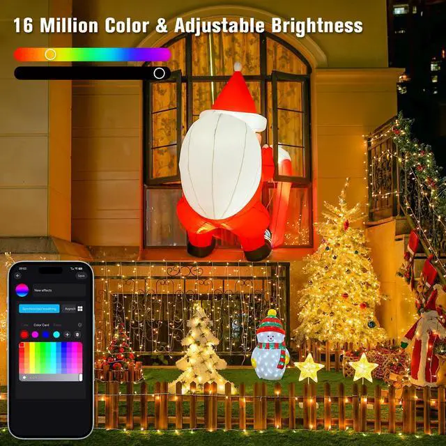 Alt view image 3 of 5 - 600 LED RGB String Light Outdoor Indoor, Christmas Lights Outdoor Clear Wire Christmas Lights Plug in for Bedroom Tree Room Party Birthday Decorations