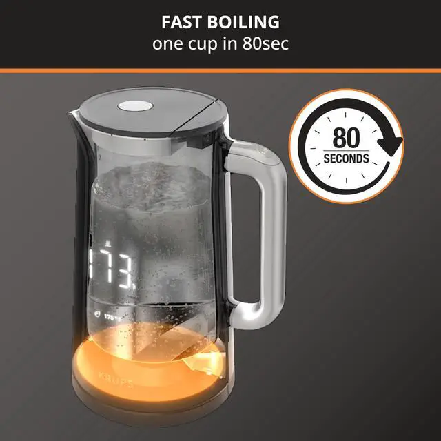 Alt view image 2 of 6 - Smart Temp Electric Kettle: 1.7L Capacity, 5 Precise Temperature Settings, Digital Display, Cool-Touch Exterior, Cordless Design for Tea and Coffee Lovers