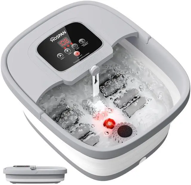 Main image of Collapsible Foot Spa with Heat, Bubble, Red Light, and Temperature Control, Foot Bath Massager with 8 Shiatsu Massage Rollers, Pedicure Foot Spa for Relaxation and Stress Relief