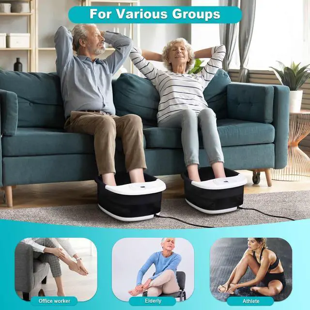 Alt view image 5 of 7 - Foot Spa Bath Massager with Heat, Foot Bath with 22 Massage Rollers, Temperature Control, Jets, Bubbles, Epsom Salt and Vibration, Pedicure Foot Spa for Relaxation - Black