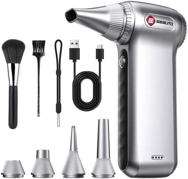 Main image of Compressed Air Duster-125,000 RPM Cordless Electric Air Duster, Rechargeable Super Power Air Blower with 3-Gear Turbo Fan, Air Blower for PC, Keyboard, Outdoor, Car & Home