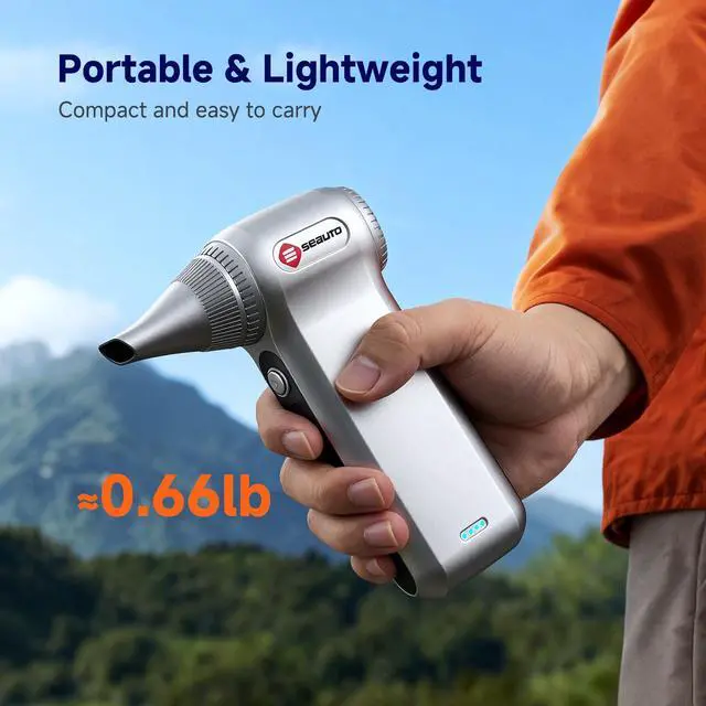 Alt view image 7 of 7 - Compressed Air Duster-125,000 RPM Cordless Electric Air Duster, Rechargeable Super Power Air Blower with 3-Gear Turbo Fan, Air Blower for PC, Keyboard, Outdoor, Car & Home