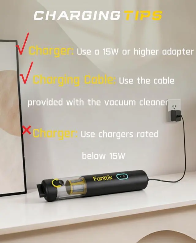 Alt view image 3 of 7 - Slim V8 APEX Car Vacuum, 4-in-1 Portable Mini Cordless Vacuum with 19000pa Suction Power, Type-C Charge, 2 Suction Modes, Handheld Vacuum for Small Jobs, Car, Office Desk, Keyboards (Black)