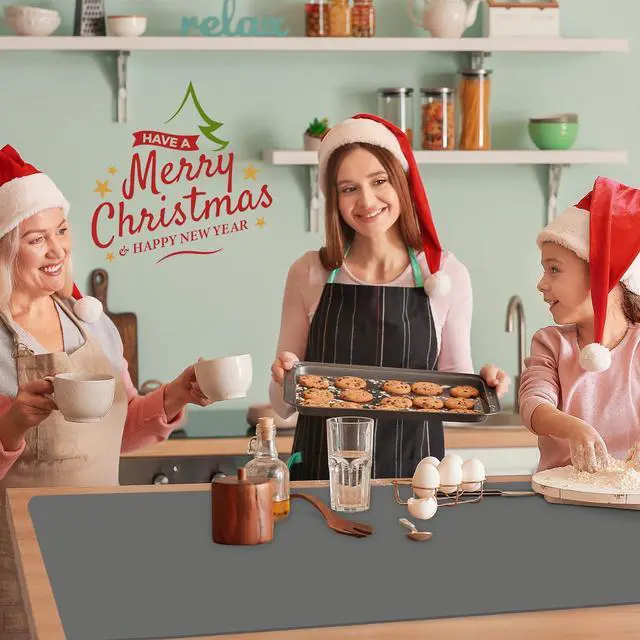 Alt view image 2 of 7 - Silicone Mat,78.7x 23.6 Heat Resistant Mats for Countertop,Extra Large Countertop Protector Mat, Multi-functional Cuttable Kitchen Counter Mat, Silicone Mats for Kitchen Counter/Crafts- Grey