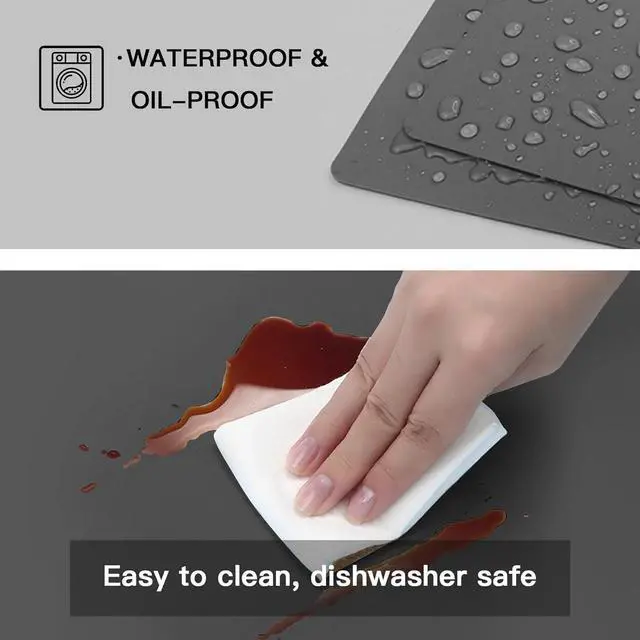 Alt view image 3 of 7 - Largest Silicone Mats for Kitchen Counter, 120" x 24" Extra Large Heat Resistant Counter Mat, Kitchen Island Waterproof Thicken Non-slip Countertop Protector Mat, Multipurpose Mats, Black