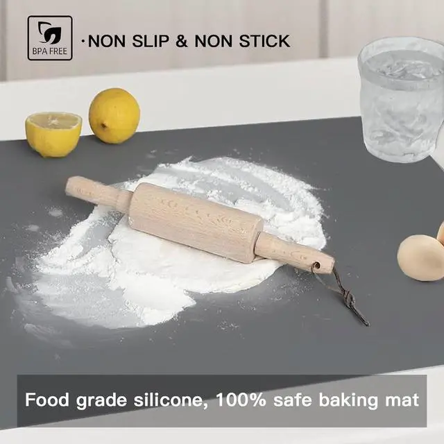 Alt view image 5 of 7 - Largest Silicone Mats for Kitchen Counter, 120" x 24" Extra Large Heat Resistant Counter Mat, Kitchen Island Waterproof Thicken Non-slip Countertop Protector Mat, Multipurpose Mats, Black