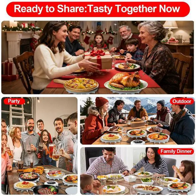 Alt view image 7 of 7 - Warming Mat for Food,Upgrade 6-Pad Food Warming Mat,Fast Heating Silicone Warmer Tray with 3 Level Temperature & 3 Timer,Warmer Pad Chafing Dishes Hot Plate for Buffet Parties Gatherings Home Travel