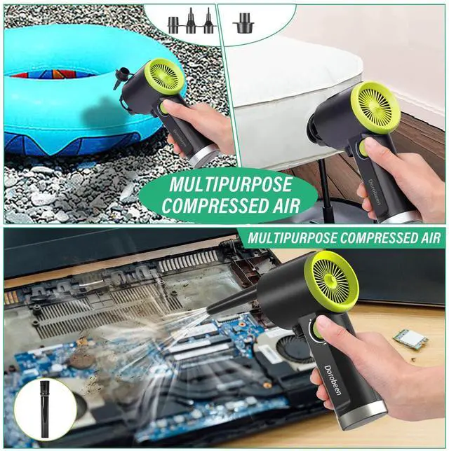 Alt view image 5 of 7 - Compressed Air Duster, Cordless Handheld Air Blower, Stepless Speed, 41000RPM, Portable Rechargeable Built-in Battery, Electric Air Duster for Computer Keyboard Electronics Cleaning