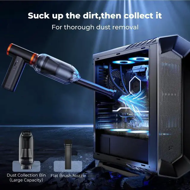 Alt view image 4 of 7 - Electric Compressed Air Duster|300000RPM Vacuum Cleaner|3 Gear Adjustable|Super Wind Power| Rechargeable Brushless Motor|for Deep Computer Clean, Keyboard, Car, Home,Outdoor