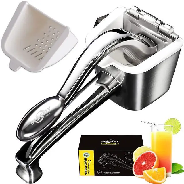 Main image of Lemon Squeezer - Stainless Steel Citrus Juicer, Heavy Duty Manual Juicer for Lemons, Limes, Oranges, Pomegranates