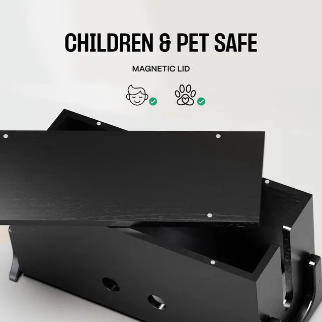 Alt view image 5 of 7 - Extra Large Cable Management Box, Wood Cord Hider Box & Organizer for Power Strip, TV Wires & Desk Cable Storage