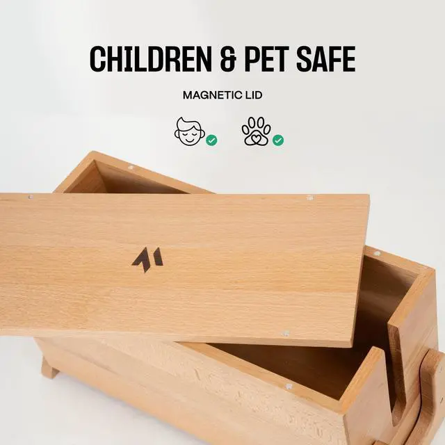 Alt view image 4 of 6 - Extra Large Cable Management Box, Wood Cord Hider Box & Organizer for Power Strip, TV Wires & Desk Cable Storage