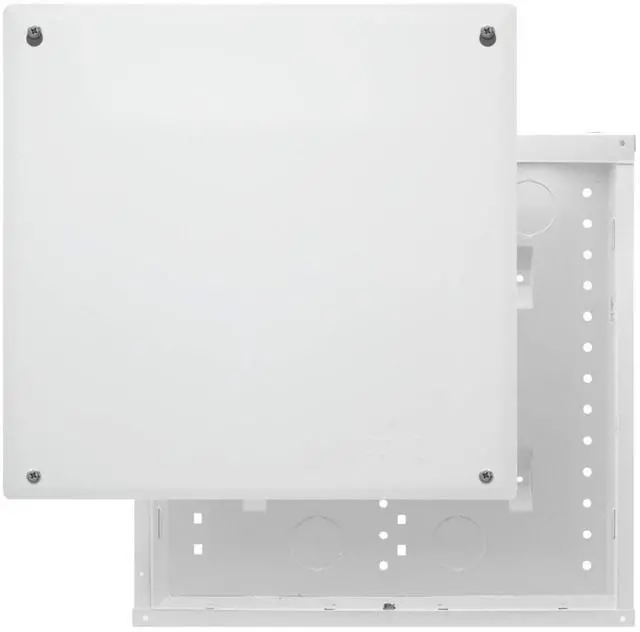 Main image of Legrand - OnQ 14 Inch Cable Management, In-Wall 20-Gauge Media Box, Structured Wiring Enclosure with 2.5 Inch Openings for Wires, Glossy White, EN1400