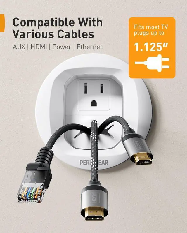 Alt view image 6 of 7 - in-Wall Cable Management Kit, TV Cord Hider for Wall Mounted TV and Speakers, Power and Low Voltage Wire Management. Includes Drill Template, Dust Bag and Drill Attachment for Easy Install