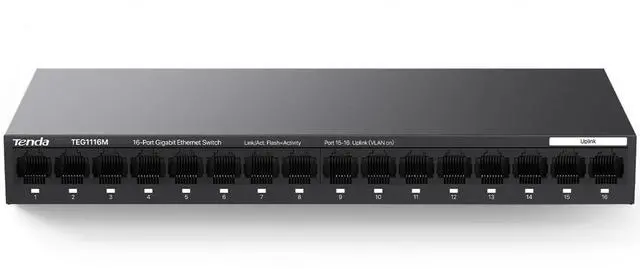 Main image of TEG1116M 16 Port Gigabit Switch, Unmanaged Ethernet Switch with Traffic Optimization, Plug & Play, Fanless & Metal Design Network Switch, Limited Lifetime Protection