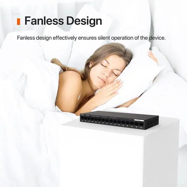 Alt view image 6 of 7 - TEG1116M 16 Port Gigabit Switch, Unmanaged Ethernet Switch with Traffic Optimization, Plug & Play, Fanless & Metal Design Network Switch, Limited Lifetime Protection