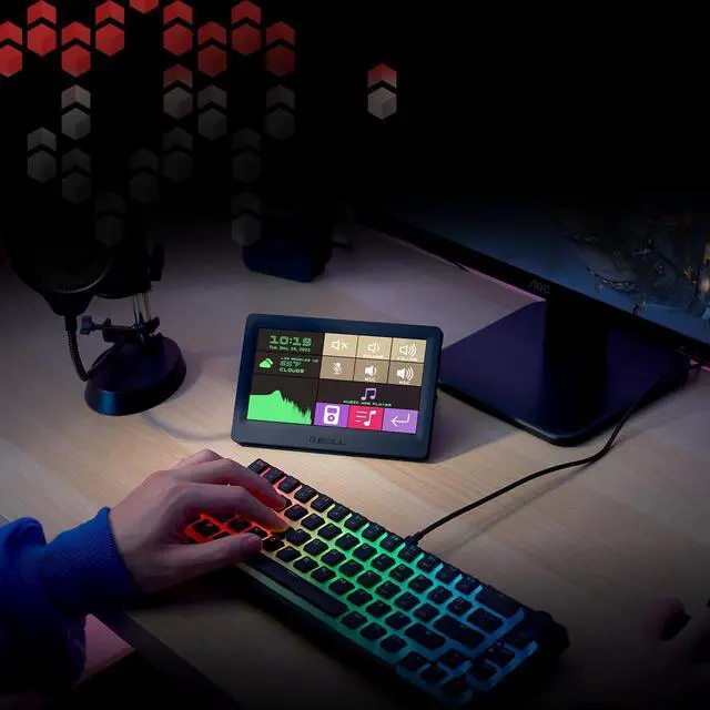 Alt view image 6 of 6 - WigiDash PC Command Panel - 7 inch Touch Display, Up to 20 (5x4) Widget Grid, Customizable Hotkeys/Shortcuts/Widgets, Monitor System Performance (Windows 10 and 11, USB Powered)
