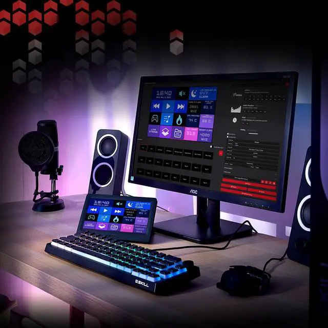 Alt view image 5 of 6 - WigiDash PC Command Panel - 7 inch Touch Display, Up to 20 (5x4) Widget Grid, Customizable Hotkeys/Shortcuts/Widgets, Monitor System Performance (Windows 10 and 11, USB Powered)