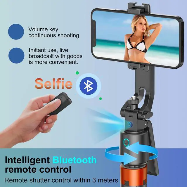 Alt view image 6 of 7 - 70" Auto Face Tracking Phone Tripod 360 Rotation,No App RequiredPhone Tripod for w/Fill Light and Remote Control, Smart Shooting Stand for Vlog/TIK Tok Live Streaming YouTube Video Record