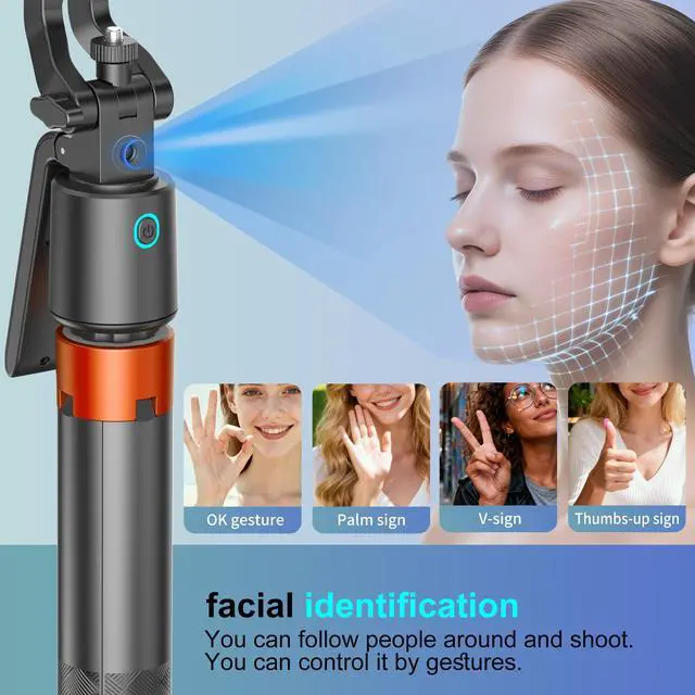 Alt view image 7 of 7 - 70" Auto Face Tracking Phone Tripod 360 Rotation,No App RequiredPhone Tripod for w/Fill Light and Remote Control, Smart Shooting Stand for Vlog/TIK Tok Live Streaming YouTube Video Record
