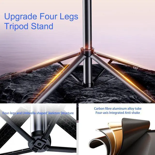 Alt view image 4 of 7 - Auto Face Tracking Tripod for iPhone with Light 70.9 Selfie Stick Tripod Stand Follows Your Movement 360°Phone Camera Tripod with Wireless Remote for Content Creator Vlog Live Stream Video Recording