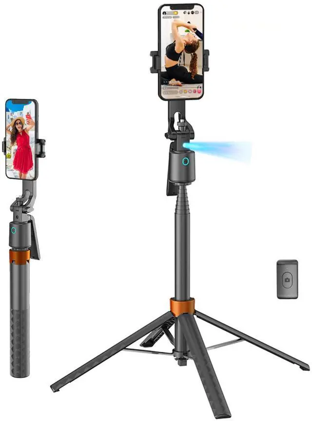 Main image of Auto Face Tracking Phone Holder, 360° Rotation Phone Tripod with Wireless Remote and Phone Holder, Selfie Stick Tripod for iPhoneAndroid Phone, Applied to YouTube, Vlog/TIK Tok