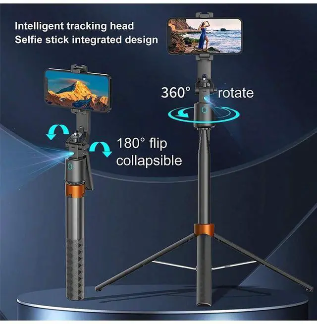 Alt view image 4 of 7 - Auto Face Tracking Phone Holder, 360° Rotation Phone Tripod with Wireless Remote and Phone Holder, Selfie Stick Tripod for iPhoneAndroid Phone, Applied to YouTube, Vlog/TIK Tok