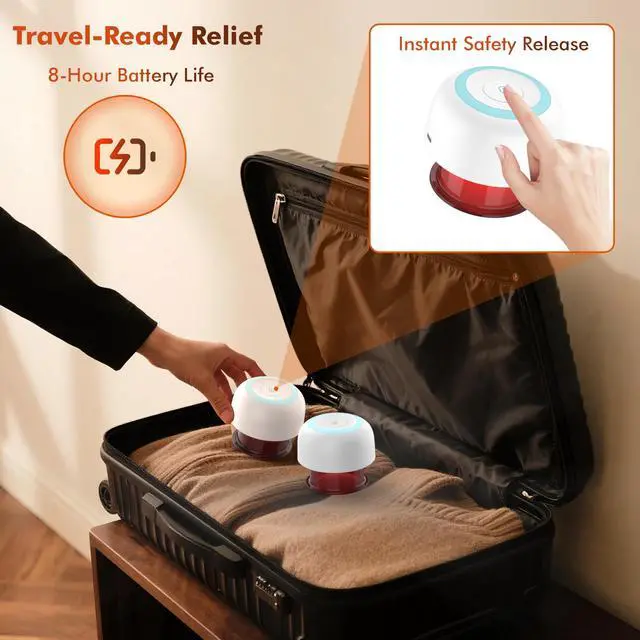 Alt view image 6 of 7 - 2 Pack Smart Cupping Therapy Massager, 5-in-1 Cupping Therapy Set for Pain Relief, Knots, Aches, Muscle Soreness, Electric Cupping kit for Massage Therapy with Remote Control