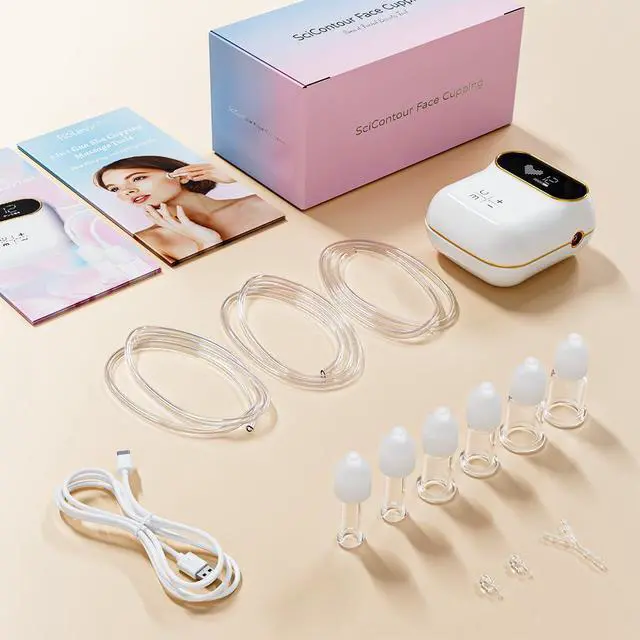Alt view image 7 of 7 - SciContour 6Pcs Electric Facial Cupping Therapy Set Glass, 3 in 1 Gua Sha Facial Tools Face Cupping Massage for Eye Neck Skin Care, 3 Size Vacuum Suction Cups for Cellulite, Puffiness Reduction