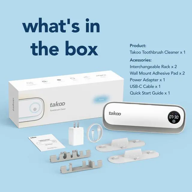 Alt view image 6 of 7 - Toothbrush Cleaner, 4 Slots Wall Mounted Toothbrush Holder for Bathroom, Smart Hot Air Drying Technology, Rechargeable Smart Home Gadget