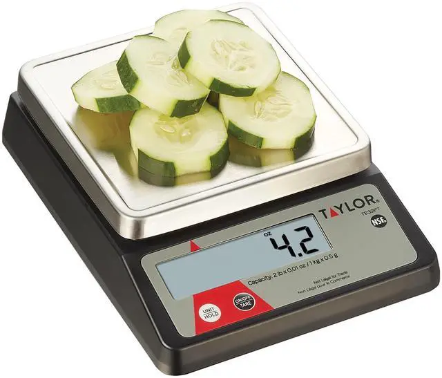 Alt view image 3 of 5 - Compact Digital Portion Control Scale, Food Scale for Precise Weight Measuring and Portion Control, Tare and Hold Function, NSF, 32OZ, Stainless Steel Platform