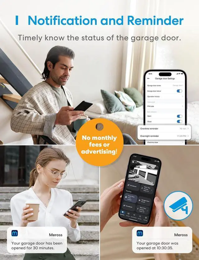 Alt view image 5 of 7 - Smart Garage Door Opener Remote, Compatible with Apple HomeKit, Amazon Alexa, Google Assistant, SmartThings, Siri, CarPlay and Android, Universal WiFi Garage Controller, No Hub Required