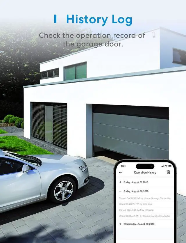Alt view image 7 of 7 - Smart Garage Door Opener Remote, Compatible with Apple HomeKit, Amazon Alexa, Google Assistant, SmartThings, Siri, CarPlay and Android, Universal WiFi Garage Controller, No Hub Required