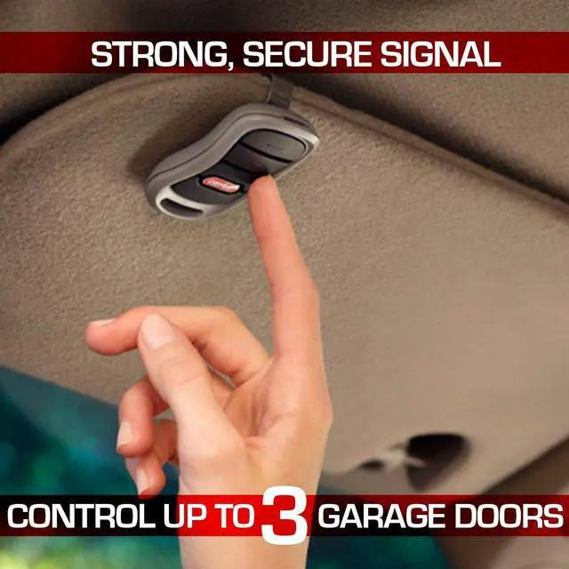 Alt view image 3 of 4 - 3-Button Garage Door Opener Remotes (2 Pack) - Each Remote Controls Up To 3 Garage Door Openers -Compatibility Only With Intellicode Garage Door Openers - Model G3T-R, Black