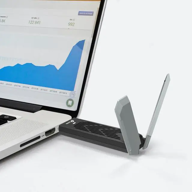 Alt view image 3 of 6 - BE6200 Tri-Band Wi-Fi 7 Wireless USB 3.0 Adapter Archer TBE401UH | WiFi Adapter for Desktop PC | Supports Windows 11,10 | 2 x High Gain Antennas | 6GHz, 4K-QAM, 160MHz, WPA3 | Secure by Design